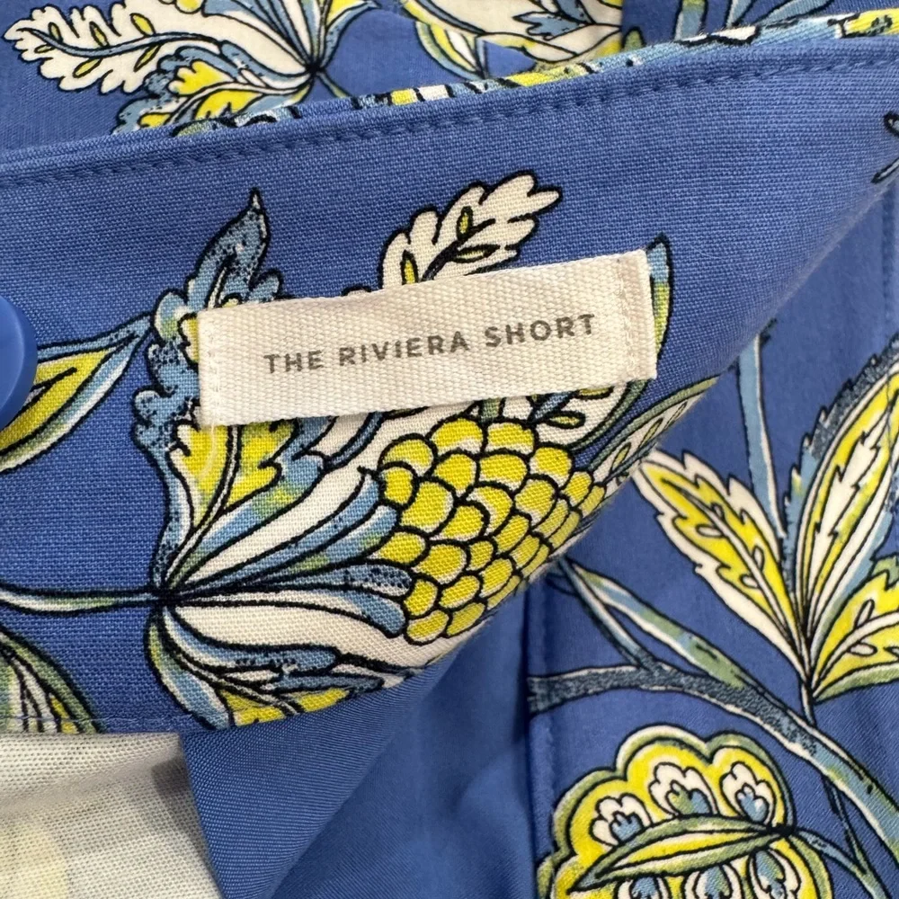 LOFT Riviera Floral Shorts Blue Yellow Print Size 8 NWT Spring Summer - Picture 6 of 6